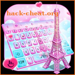 Pink 3D Paris Eiffel Tower Keyboard Theme icon