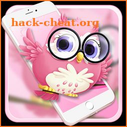 Pink Anime Cute Owl 3D Live Lock Screen Wallpapers icon