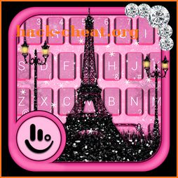 Pink Black Paris Keyboard Theme icon