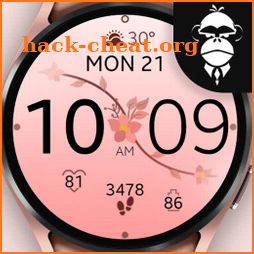Pink Bloom Digital Watch Face icon