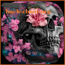 Pink Blossom Skull Theme icon