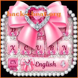 Pink bow diamond keyboard icon