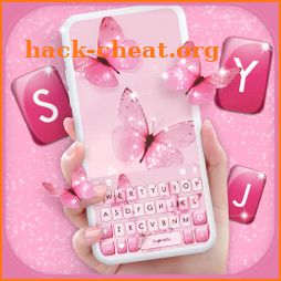Pink Butterfly Keyboard Background icon