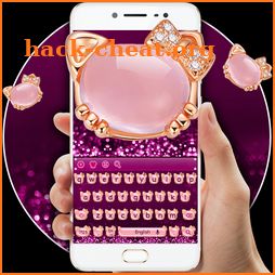 Pink Cat Shining Diamond Keyboard Theme icon
