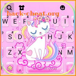 Pink Cat Unicorn Keyboard Background icon