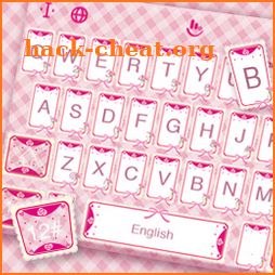 Pink Checked Rose Bow Keyboard Theme icon