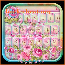 Pink Colorful Flower Keyboard Theme icon