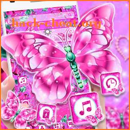 Pink Crystal Butterfly Theme icon