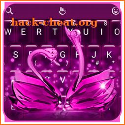 Pink Crystal Lover Swans Keyboard Theme icon