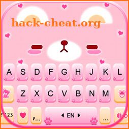Pink Cute Bear Keyboard Background icon