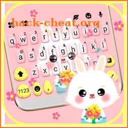 Pink Cute Bunny 2 Keyboard Theme icon