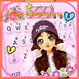 Pink Cute Girl Keyboard Theme icon