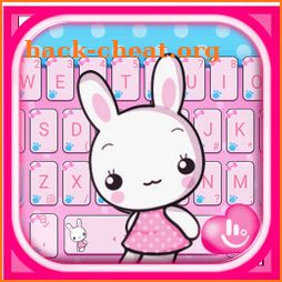 Pink Cute Rabbit Keyboard Theme icon