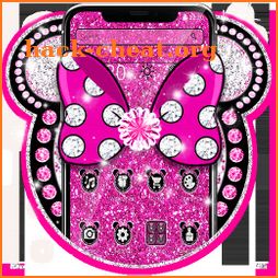 Pink Diamond Glitter Bowknot Mouse Theme icon