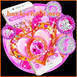 Pink Diamond Glitter Heart Theme icon