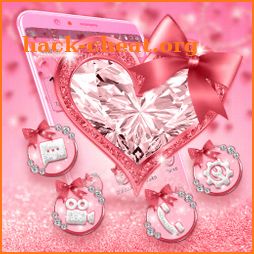 Pink Diamond Heart Live Theme icon