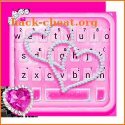 Pink Diamond Hearts Keyboard Theme icon