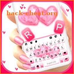 Pink Doodle Hearts Keyboard Background icon