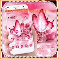 Pink Dreamy Rose Butterfly Theme icon