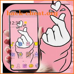Pink Finger Heart Love Theme icon