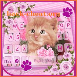 Pink Flower Kitty Keyboard Background icon
