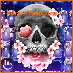 Pink Flower Skull Keyboard Theme icon