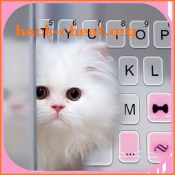 Pink Fluffy Kitten Keyboard Background icon