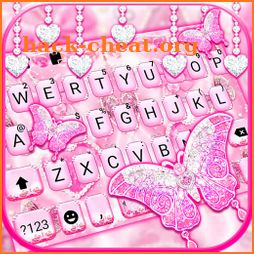 Pink Girly Butterfly Keyboard Background icon