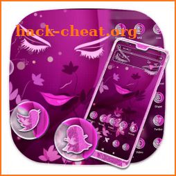 Pink Girly Face Launcher Theme icon