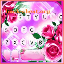 Pink Glamor Roses Keyboard Theme icon