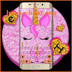 Pink Glisten Unicorn Cat Keyboard Theme icon