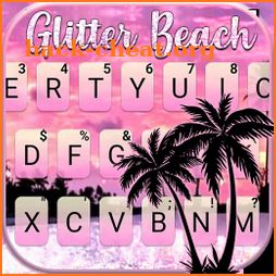 Pink Glitter Beach Keyboard Background icon