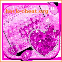 Pink Glitter Diamond Heart Keyboard icon