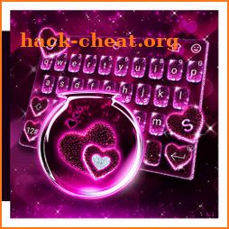 Pink Glitter Heart Glass Keyboard icon