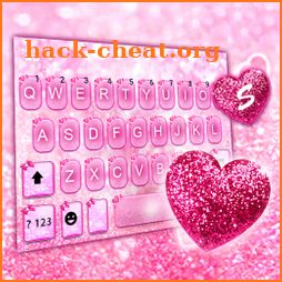 Pink Glitter Heart Keyboard Theme icon
