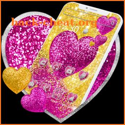 Pink Glitter Heart Theme icon