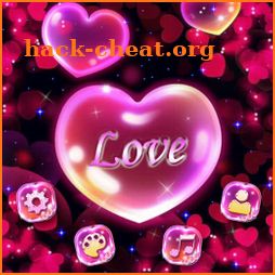 Pink Glossy Love Heart Theme icon