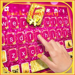 Pink Gold Glitter Keyboard Background icon