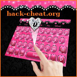 Pink Heart Black Lace Keyboard Theme🎀 icon