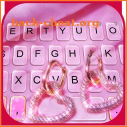Pink Hearts Diamond Keyboard Background icon