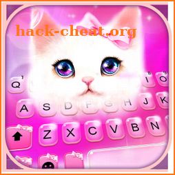 Pink Kitty Bowknot Keyboard Background icon
