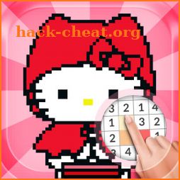 Pink Kitty Pixel Art - Number Coloring Books 2019 icon