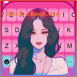 Pink Kpop Girl Keyboard Background icon