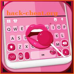 Pink Lollipop Sexy Lips Keyboard Theme icon