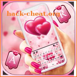 Pink Love Hearts Keyboard Background icon