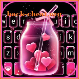 Pink Love Neon Keyboard Theme icon