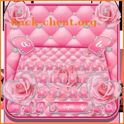 Pink Love Rose Glitter Keyboard Theme icon