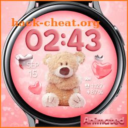 Pink Love Teddy Bear_Watchface icon