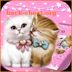 Pink Lovely Kitten Cartoon Theme icon