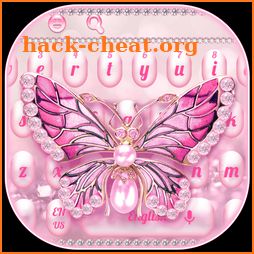 Pink Luxury Diamond Butterfly Keyboard icon